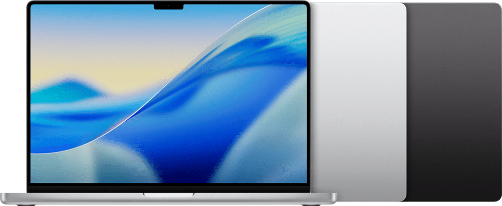 MacBook Pro (16-inch, M5 Pro/Max) — Apple catalog image. Available finish, condition and accessories may differ.